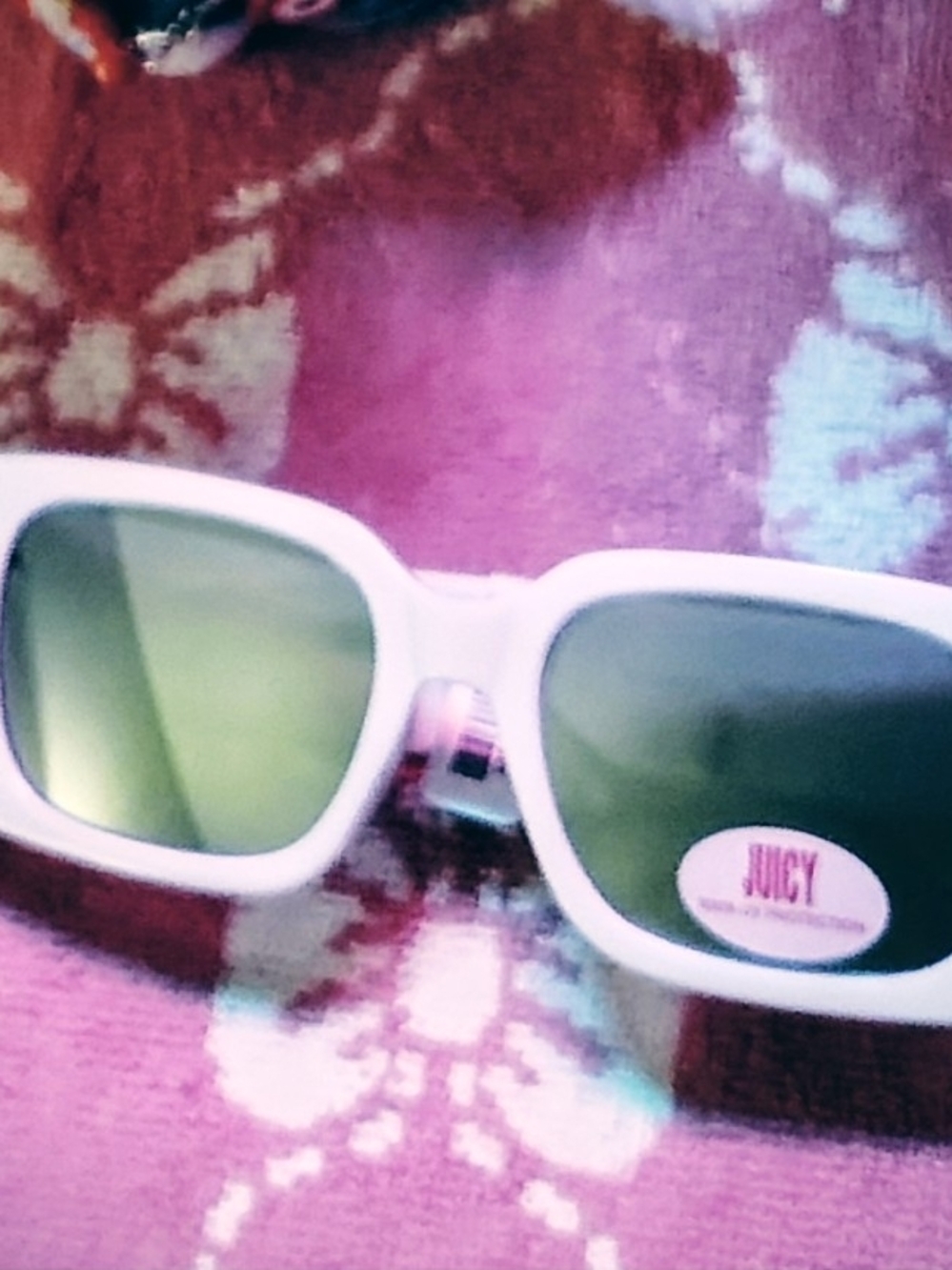 Juicy Couture White Frame Sunglasses with Black Lenses